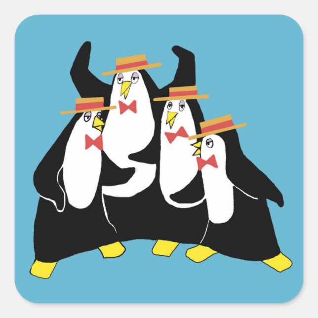 Sticker Carré Quatuor Penguin (Devant)