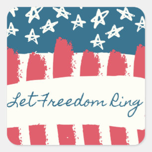 Sticker Carré Que la liberté fasse régner l'Amérique patriotique