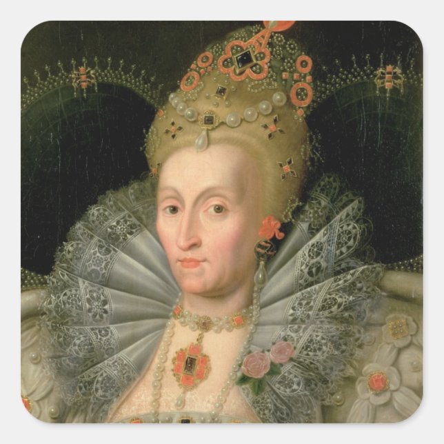 Sticker Carré Queen Elizabeth I (portrait de bust length) (Devant)