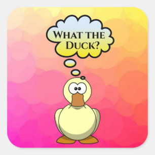 Sticker Carré Quel canard ?Autocollant