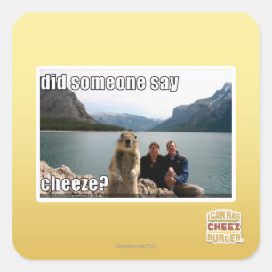 Sticker Carré Quelqu'un a-t-il dit du cheeze ?
