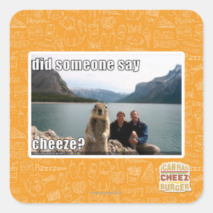 Sticker Carré Quelqu'un a-t-il dit du cheeze ?