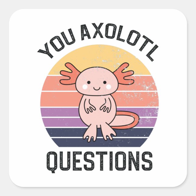 Sticker Carré Questions Axolotl (Devant)