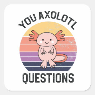 Sticker Carré Questions Axolotl