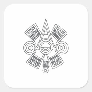 Sticker Carré Quetzalcoatl Aztec Art