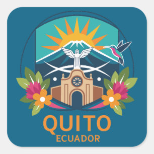 Sticker Carré Quito Équateur Amérique du Sud