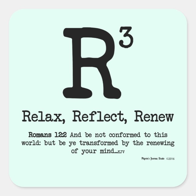 Sticker Carré R3 : Relax, Refléter, Renouveler (Devant)