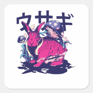 Sticker Carré Rabbit Alien