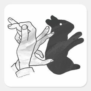 Sticker Carré Rabbit Silhouette main