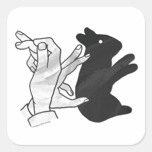 Sticker Carré Rabbit Silhouette main