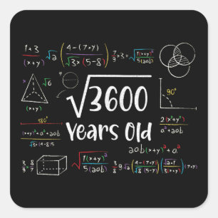 Sticker Carré Racine carré de 3600 60e anniversaire 60 ans Cadea