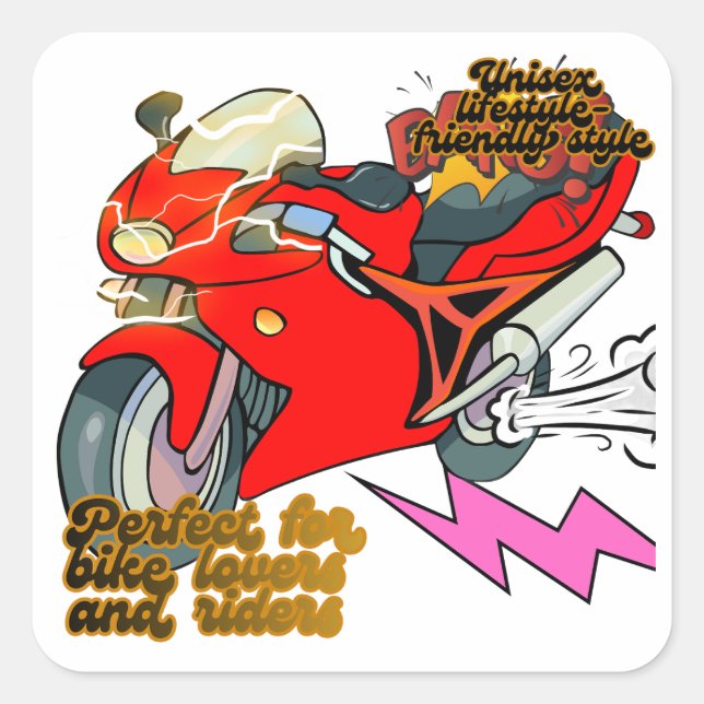 Sticker Carré Racing Bike Art Speed (Devant)