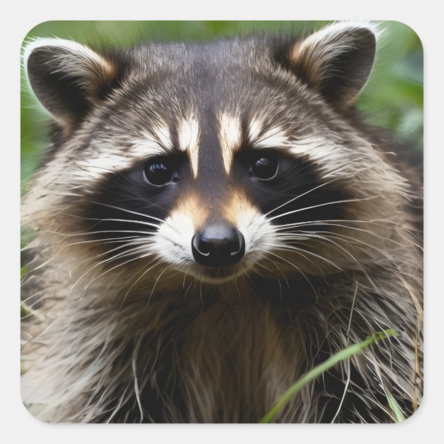 Sticker Carré Racoon (Devant)