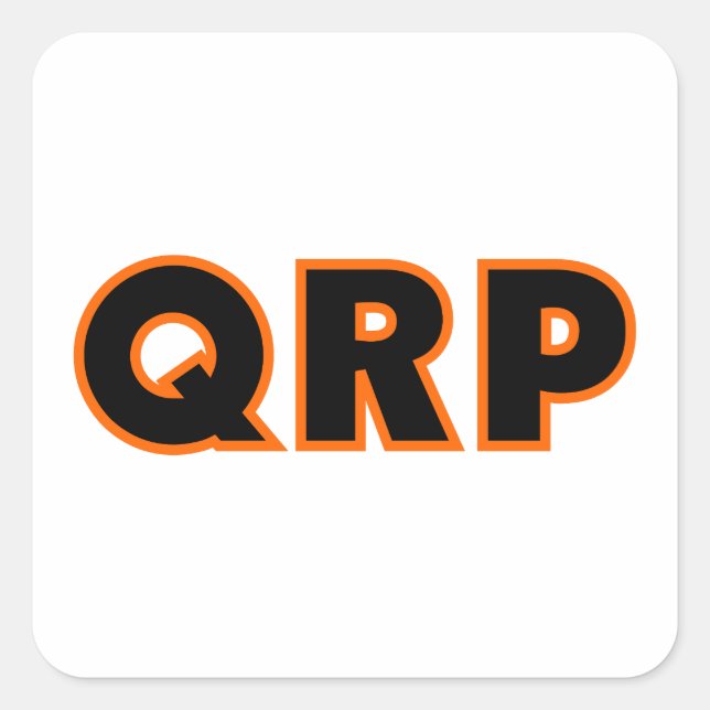 Sticker Carré Radio de jambon amateur QRP (Devant)