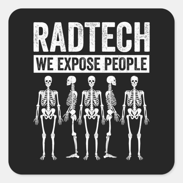 Sticker Carré Radiologue Joke Radiology Hummor Rad Tech (Devant)