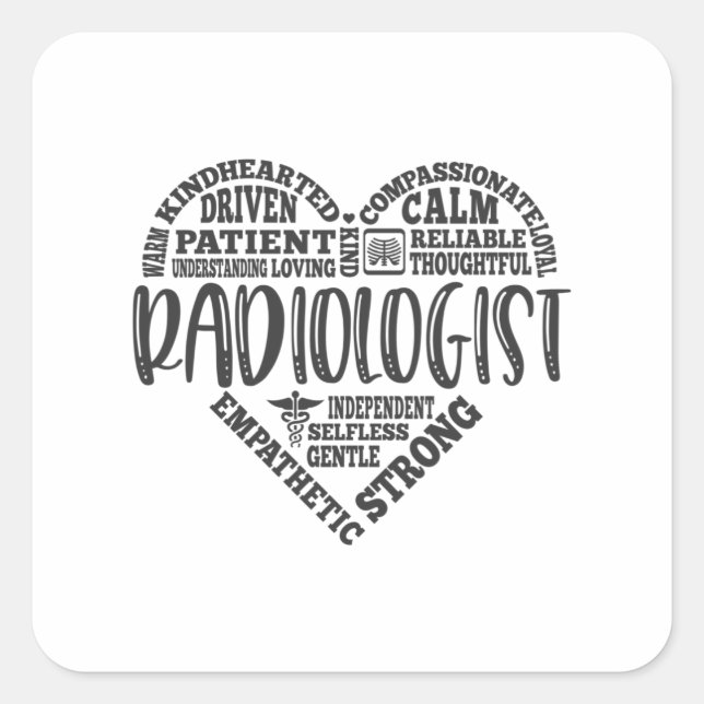 Sticker Carré Radiologue, Technologue en radiologie (Devant)