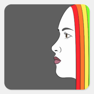 Sticker Carré Rainbow