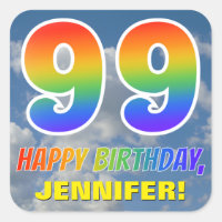 Rainbow Look "99" & "HAPPY BANTHDAY", Nuages, Sky
