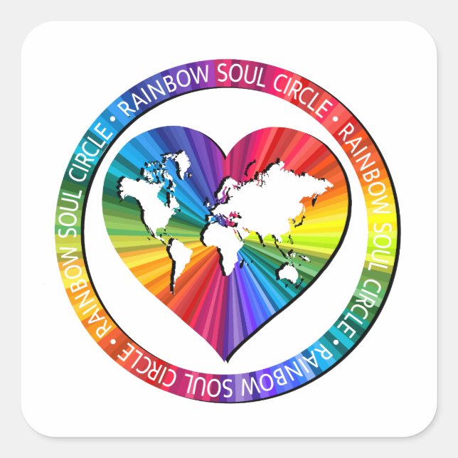 Sticker Carré Rainbow Soul Circle (Devant)