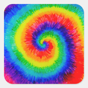 Sticker Carré Rainbow Tie-Dye Alcohol