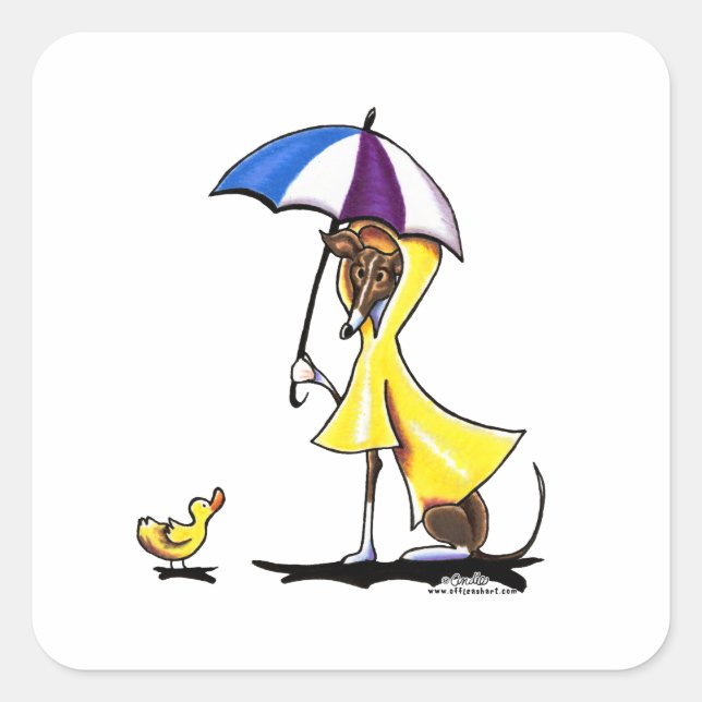 Sticker Carré Raincoat italien Greyhound (Devant)
