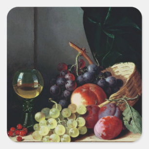 Sticker Carré Raisins et prunes