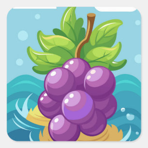 Sticker Carré Raisins organiques