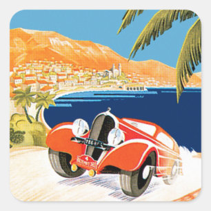 Sticker Carré Rallye Automobile Monte Carlo