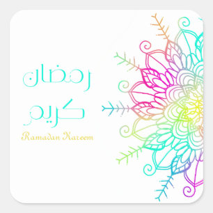 Sticker Carré Ramadan Kareem Motif islamique coloré