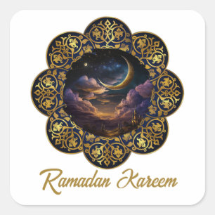 STICKER CARRÉ RAMADAN KAREEM MUBARAK 2024 EID MUBARAK