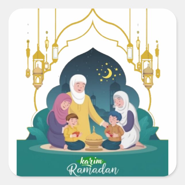 Sticker Carré Ramadan Karim (Devant)