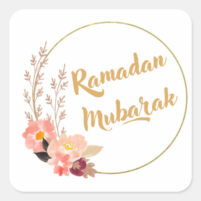 Sticker Carré Ramadan Moubarak 5 (Devant)