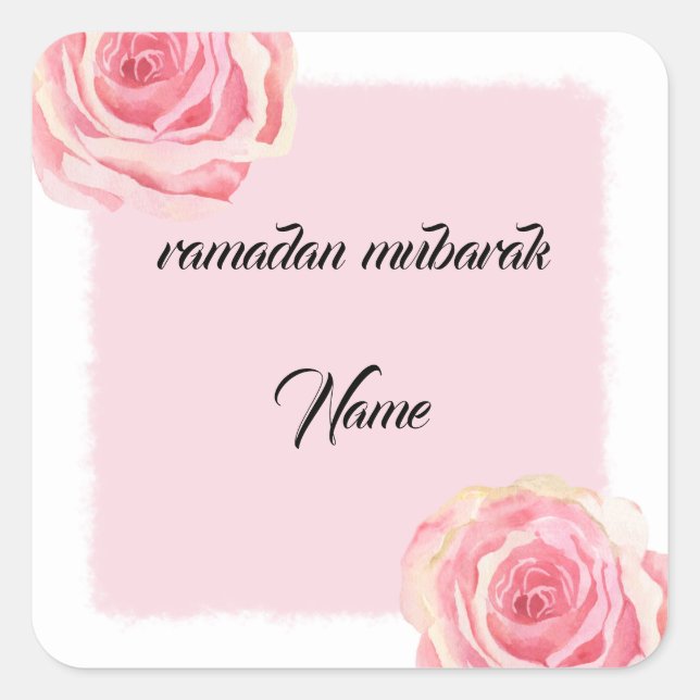 Sticker Carré ramadan moubarak floral (Devant)