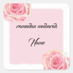 Sticker Carré ramadan moubarak floral