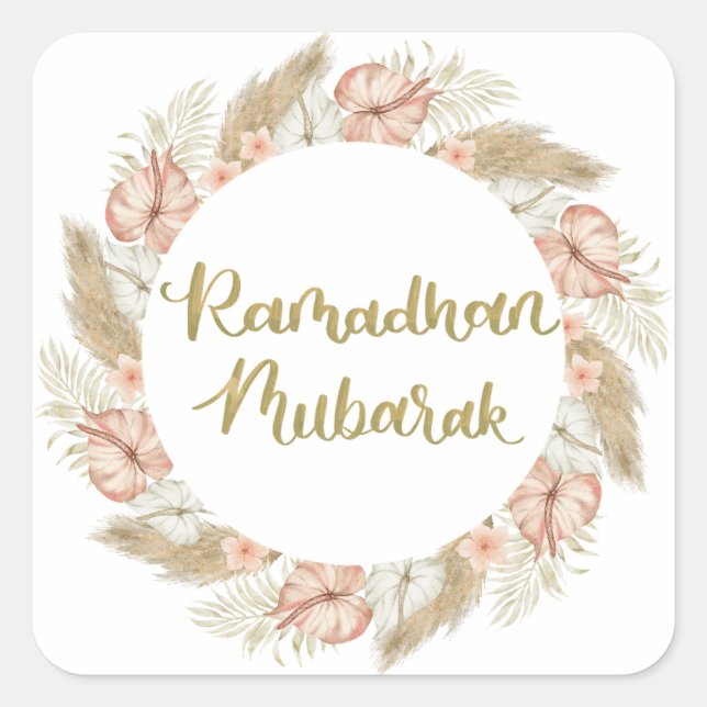 Sticker Carré Ramadan Mubarak 3 (Devant)