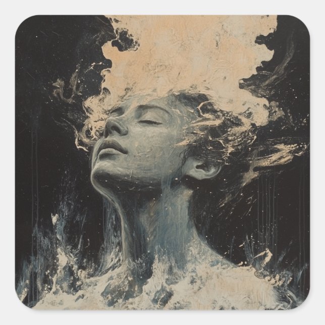 Sticker Carré Random Art Mon Chat Fabriqué (Devant)