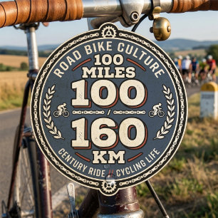 Sticker Carré Randonnée cycliste du siècle 100 miles 160 KM