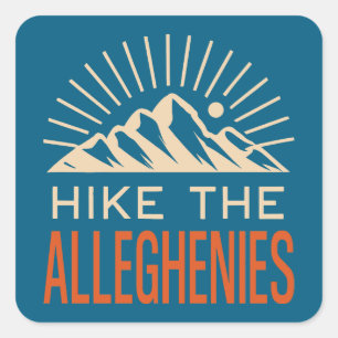 Sticker Carré Randonnée dans l'Allegheny Mountains Sunburst
