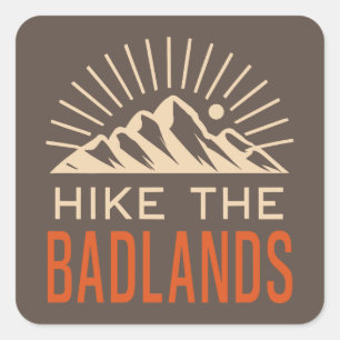 Sticker Carré Randonnée Dans Les Badlands Sunburst