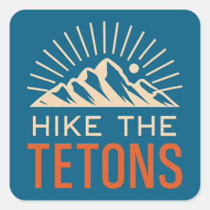 Sticker Carré Randonnée dans les Tetons Sunburst