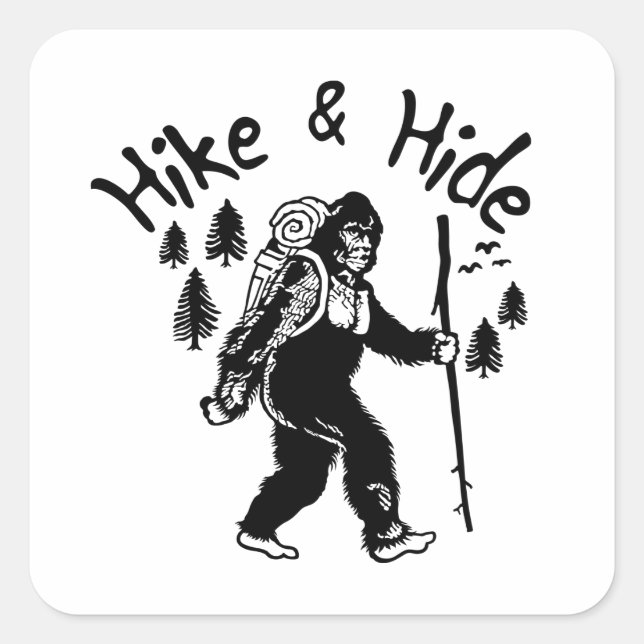 Sticker Carré Randonnée et masquer Bigfoot (Devant)