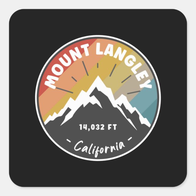 Sticker Carré Randonnée Mount Langley Californie (Devant)