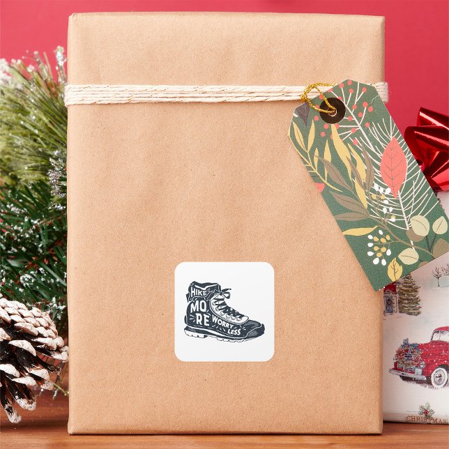 Sticker Carré Randonnée Plus Inquiète Moins (Créateur téléchargé)