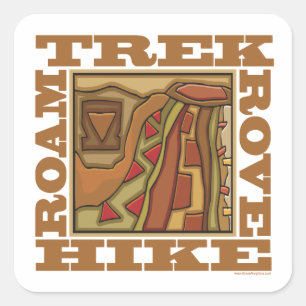 Sticker Carré Randonnée, trek