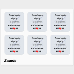Sticker Carré Rangée avec votre motivation de coeur