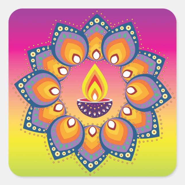 Sticker Carré Rangoli 001 (Devant)