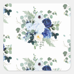 Sticker Carré Ranunculus Anemone Hydrangea Rose arrière - plan b