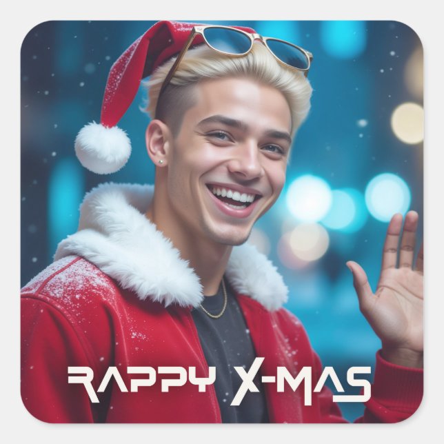 STICKER CARRÉ RAPPY X-MAS (Devant)