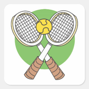Sticker Carré Raquettes et boules de tennis