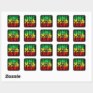 Sticker Carré Rasta One Love